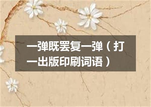 一弹既罢复一弹（打一出版印刷词语）