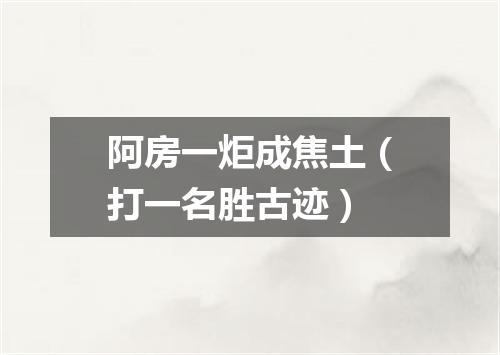 阿房一炬成焦土（打一名胜古迹）