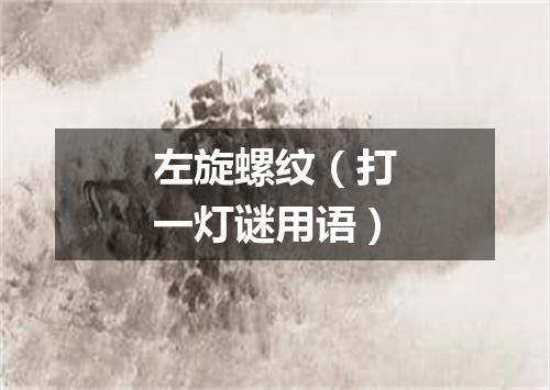 左旋螺纹（打一灯谜用语）