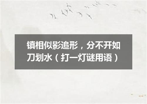 镇相似影追形，分不开如刀划水（打一灯谜用语）