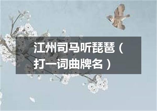 江州司马听琵琶（打一词曲牌名）
