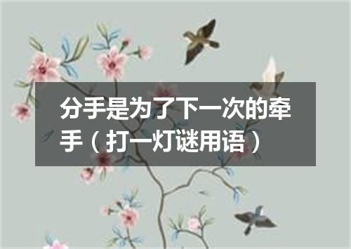 分手是为了下一次的牵手（打一灯谜用语）