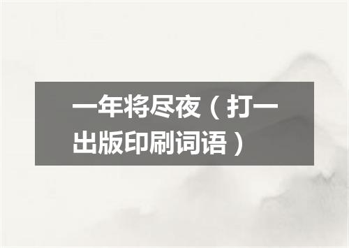 一年将尽夜（打一出版印刷词语）