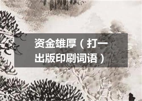 资金雄厚（打一出版印刷词语）