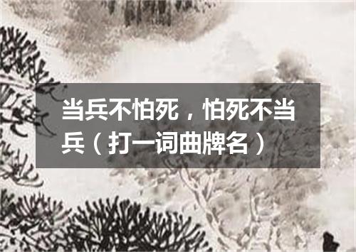 当兵不怕死，怕死不当兵（打一词曲牌名）