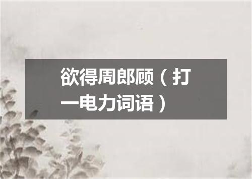 欲得周郎顾（打一电力词语）