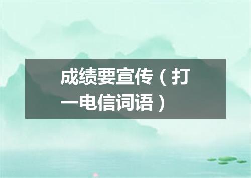 成绩要宣传（打一电信词语）