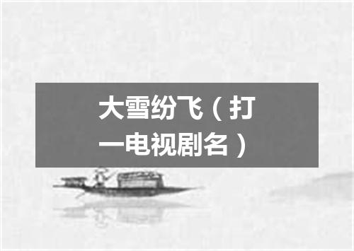 大雪纷飞（打一电视剧名）