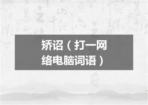 矫诏（打一网络电脑词语）