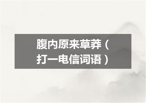 腹内原来草莽（打一电信词语）