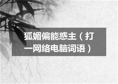 狐媚偏能惑主（打一网络电脑词语）