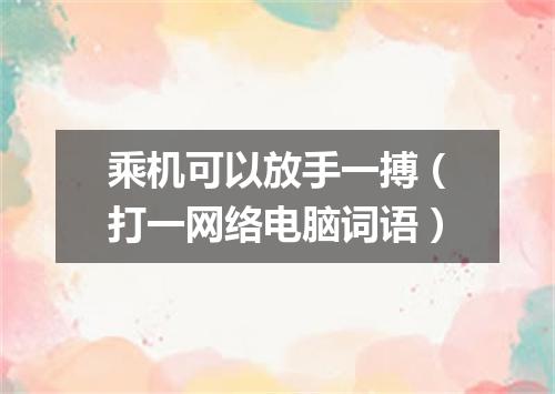 乘机可以放手一搏（打一网络电脑词语）