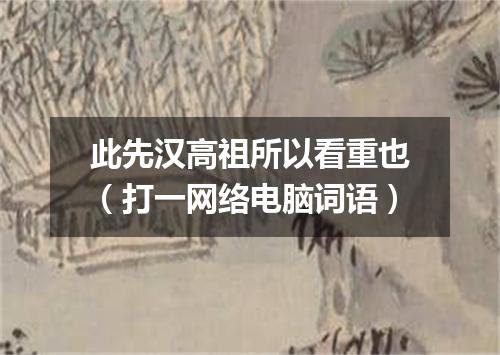 此先汉高祖所以看重也（打一网络电脑词语）