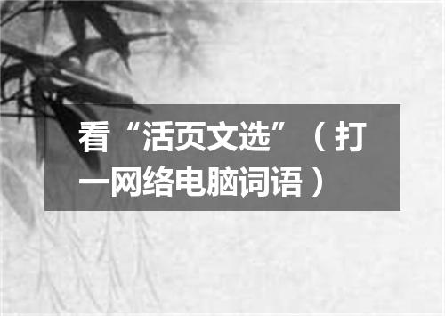 看“活页文选”（打一网络电脑词语）