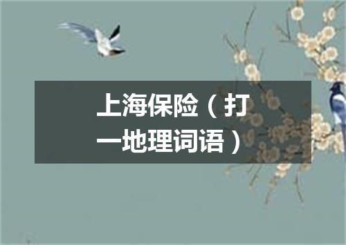 上海保险（打一地理词语）