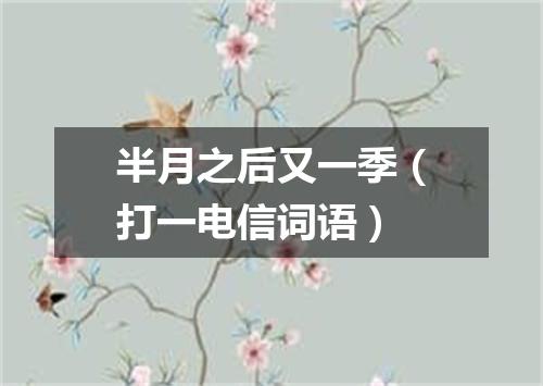 半月之后又一季（打一电信词语）