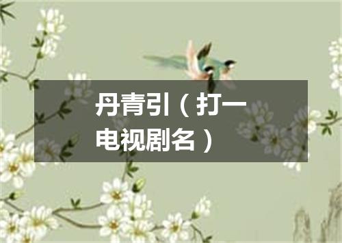 丹青引（打一电视剧名）