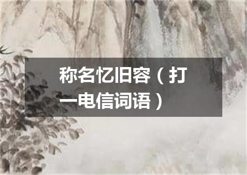 称名忆旧容（打一电信词语）