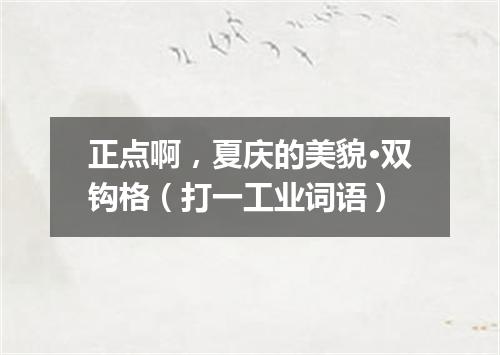 正点啊，夏庆的美貌·双钩格（打一工业词语）