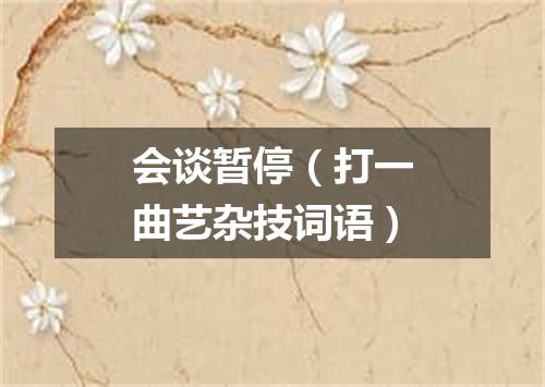 会谈暂停（打一曲艺杂技词语）