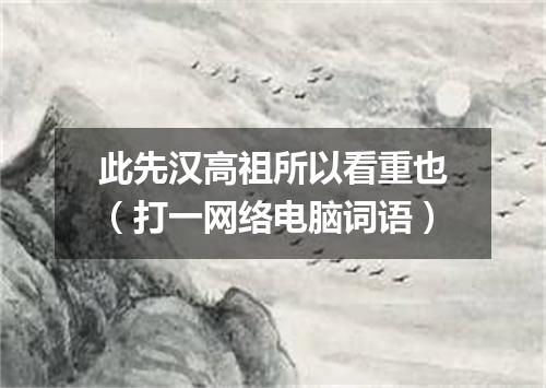 此先汉高祖所以看重也（打一网络电脑词语）