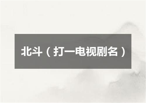 北斗（打一电视剧名）