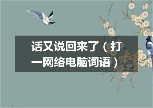 话又说回来了（打一网络电脑词语）