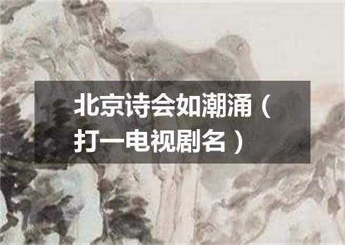 北京诗会如潮涌（打一电视剧名）