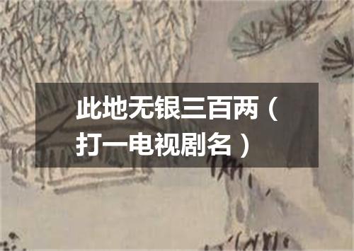 此地无银三百两（打一电视剧名）