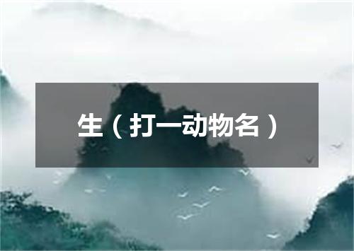 生（打一动物名）