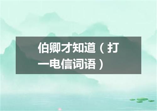 伯卿才知道（打一电信词语）