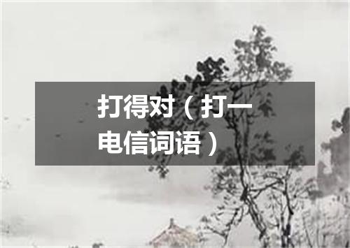 打得对（打一电信词语）