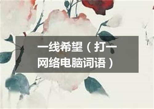 一线希望（打一网络电脑词语）