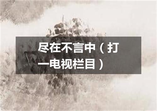 尽在不言中（打一电视栏目）