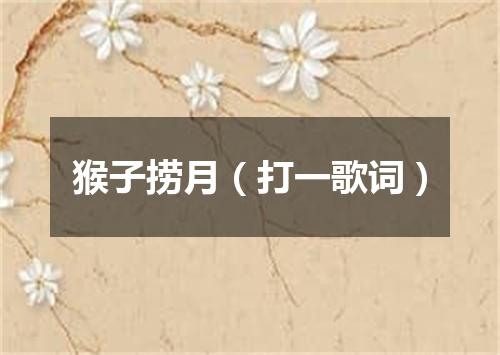 猴子捞月（打一歌词）