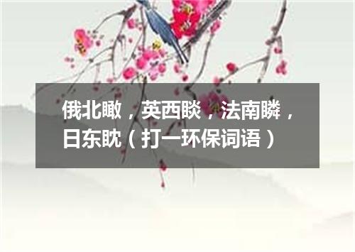 俄北瞰，英西睒，法南瞵，日东眈（打一环保词语）