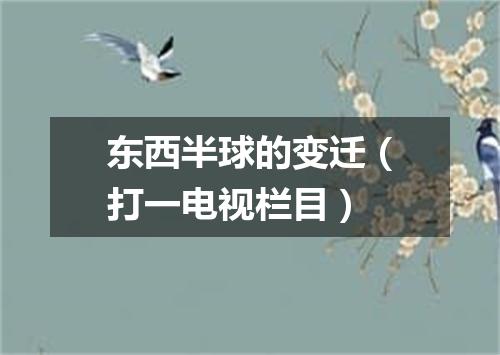 东西半球的变迁（打一电视栏目）
