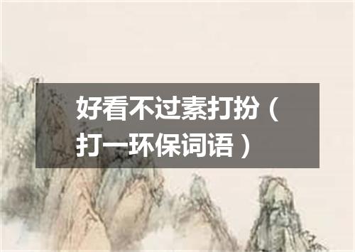 好看不过素打扮（打一环保词语）