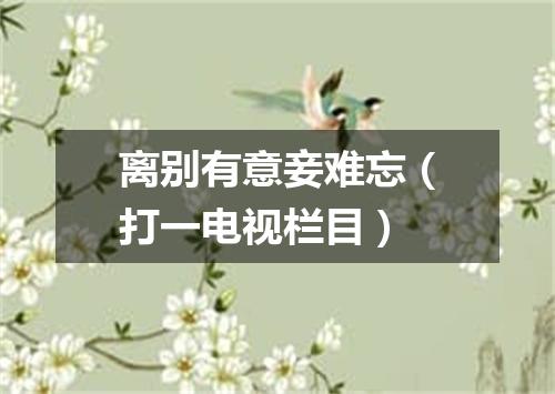 离别有意妾难忘（打一电视栏目）