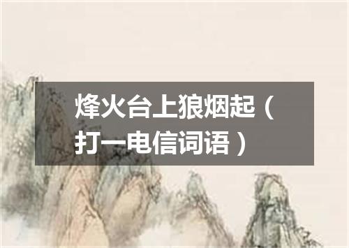 烽火台上狼烟起（打一电信词语）