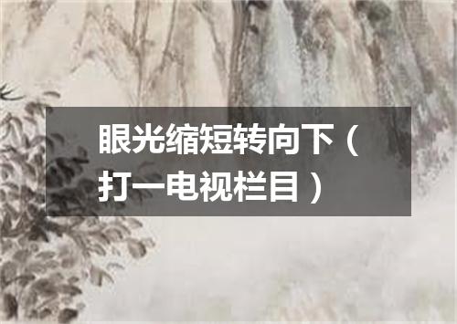 眼光缩短转向下（打一电视栏目）