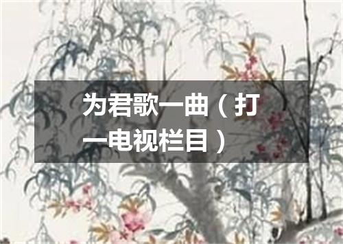 为君歌一曲（打一电视栏目）