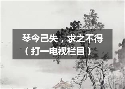 琴今已失，求之不得（打一电视栏目）
