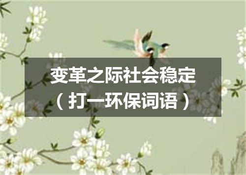 变革之际社会稳定（打一环保词语）