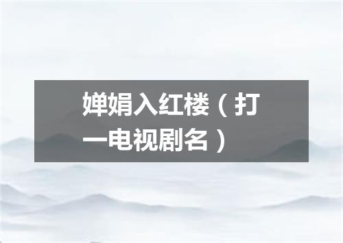 婵娟入红楼（打一电视剧名）