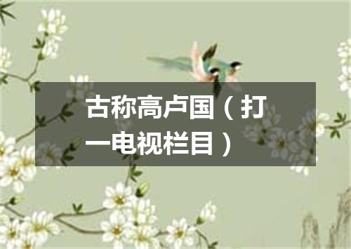 古称高卢国（打一电视栏目）