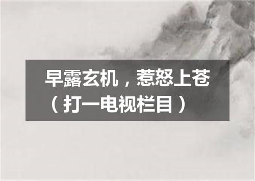 早露玄机，惹怒上苍（打一电视栏目）