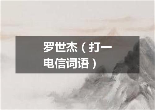 罗世杰（打一电信词语）