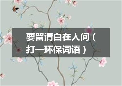 要留清白在人间（打一环保词语）