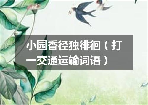 小园香径独徘徊（打一交通运输词语）